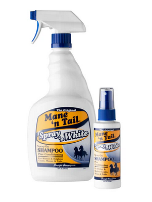 Mane&acute;n Tail Spray 'n White Shampoo ja Hoitoaine