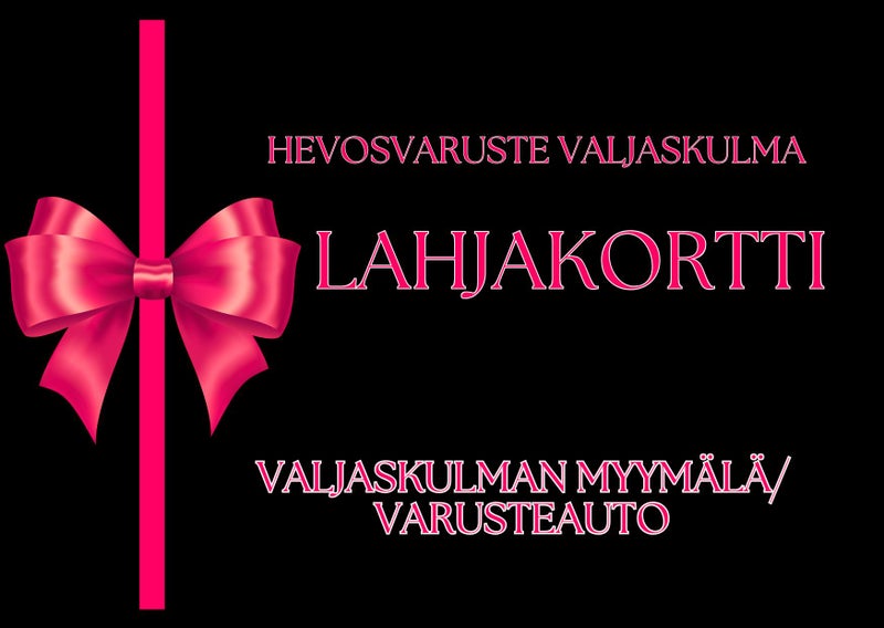 Valjaskulman Lahjakortti myym&auml;l&auml;&auml;n/varusteautoon